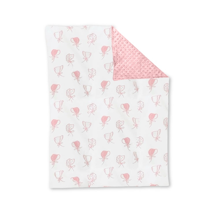 Baby Kids Blankets Children Girls Pink Hats Minky Blankets preorder BL0148