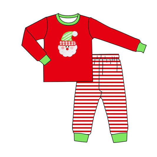 Baby Boys Clothes Christmas Santa Top Stripes Pants Pajamas Sets Preorder BLP0690