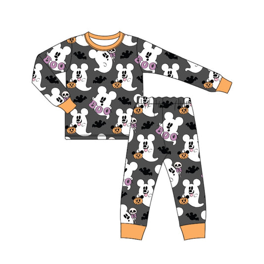 Baby Boys Pajamas Halloween Grey Ghost Top Pants Pajamas Sets Preorder BLP0693