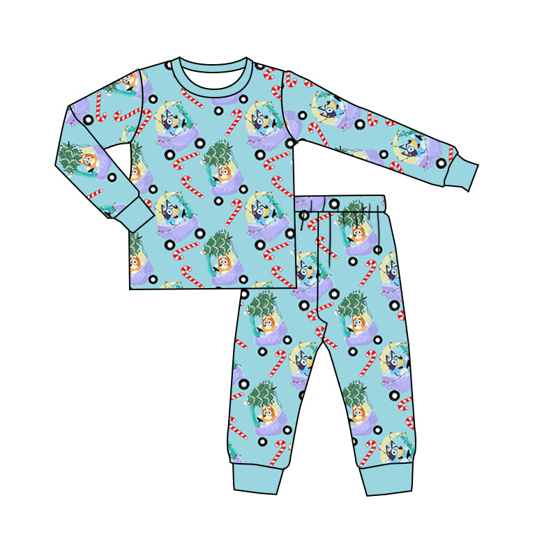 Baby Boys Pajamas Christmas Cartoon Dogs Top Pants Pajamas Clothes Sets Preorder BLP0694