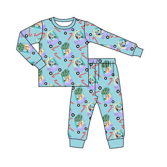 Baby Boys Pajamas Christmas Cartoon Dogs Top Pants Pajamas Clothes Sets Preorder BLP0694