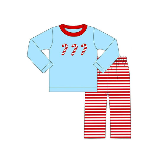 Baby Boys Clothes Christmas Candy Cane Top Pants Sets Preorder BLP0697