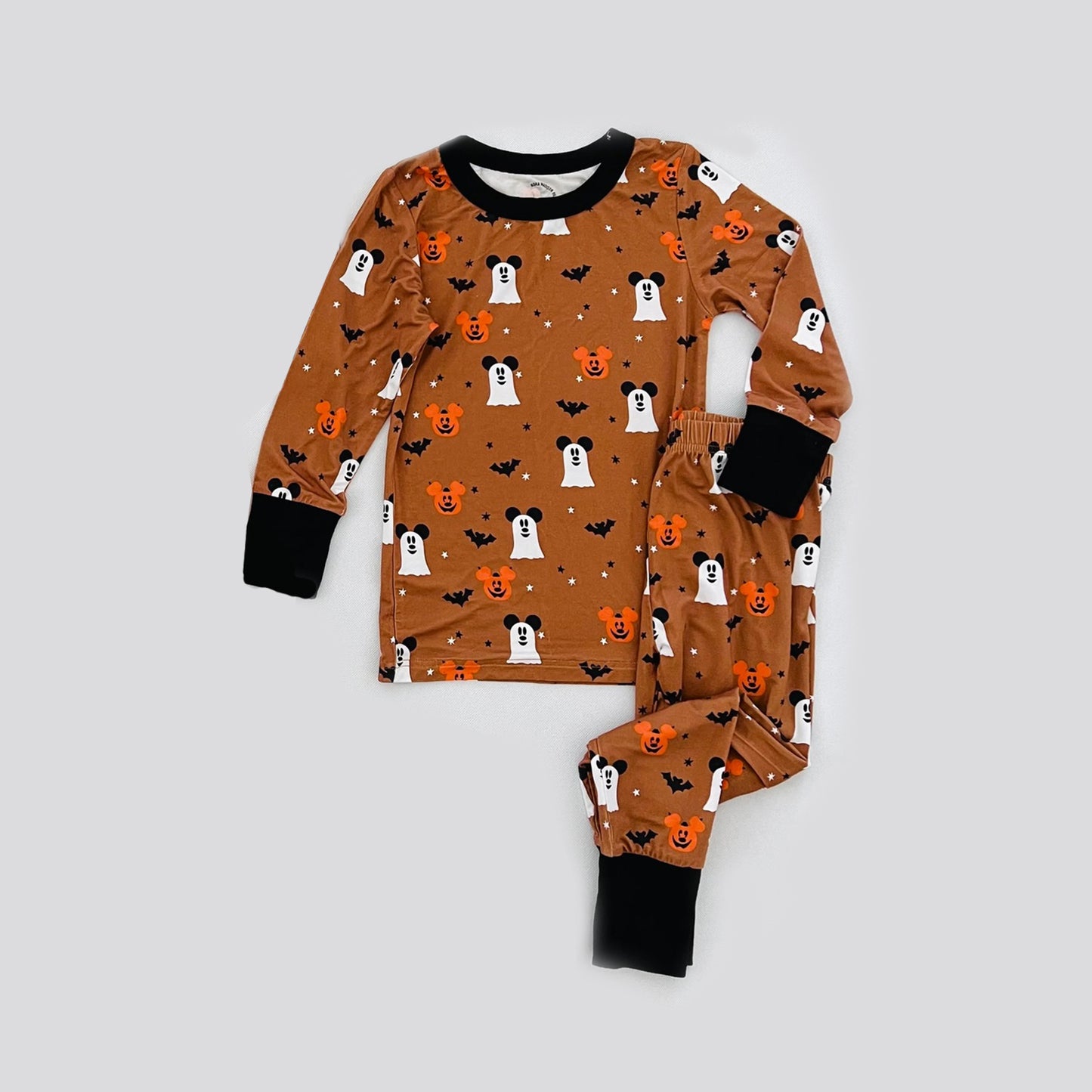 Baby Boys Pajamas Halloween Ghost Brown Top Pants Pajamas Sets Preorder BLP0711