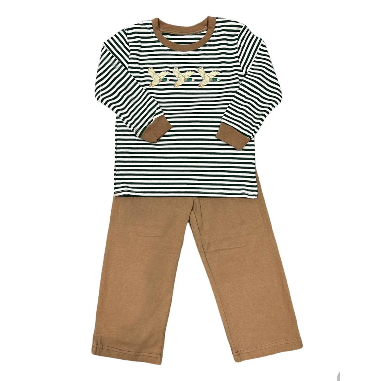 Baby Boys Clothes Stripes Mallard Ducks Tops Pants Clothes Sets Preorder BLP0759