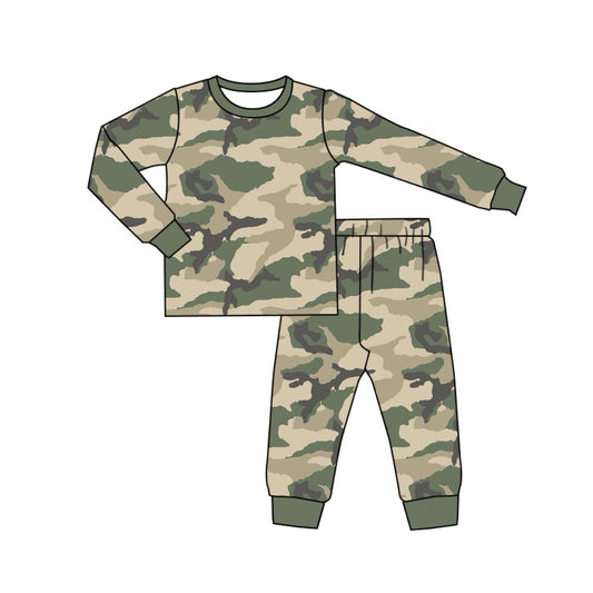 Baby Boys Pajamas Dark Green Camo Shirt Pants Pajamas Sets Preorder BLP0763