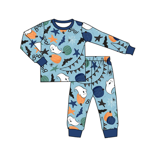 Baby Boys Pajamas Halloween Ghost Pumpkin Top Pants Pajamas Sets Preorder BLP0775