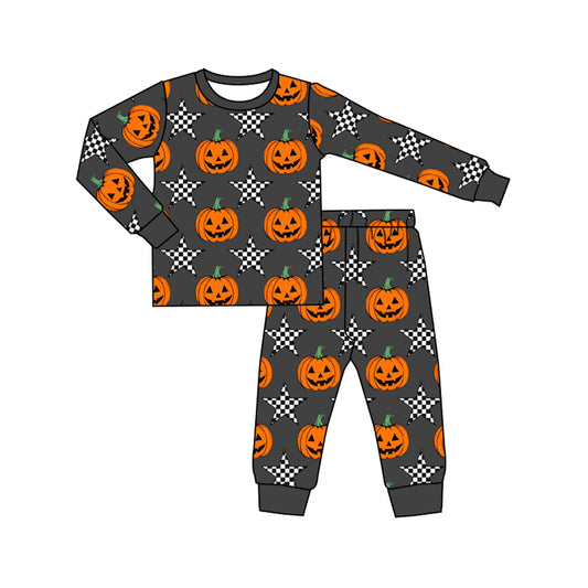 Baby Boys Pajamas Halloween Pmpkin Shirt Pants Pajamas Sets Preorder BLP0781