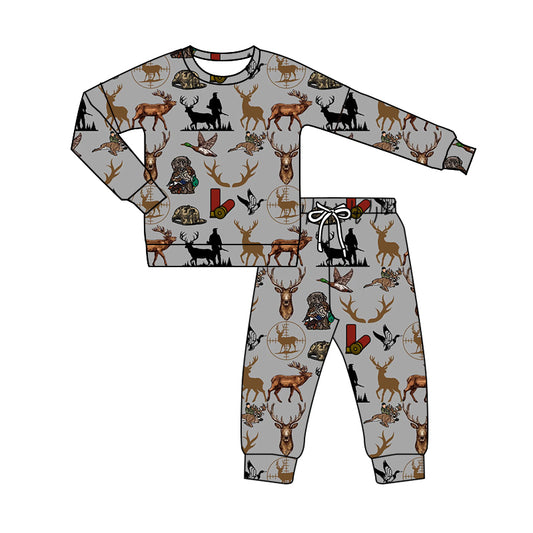 Baby Boys Pajamas Camo Hunting Fall Top Pants Pajamas Sets Preorder BLP0799