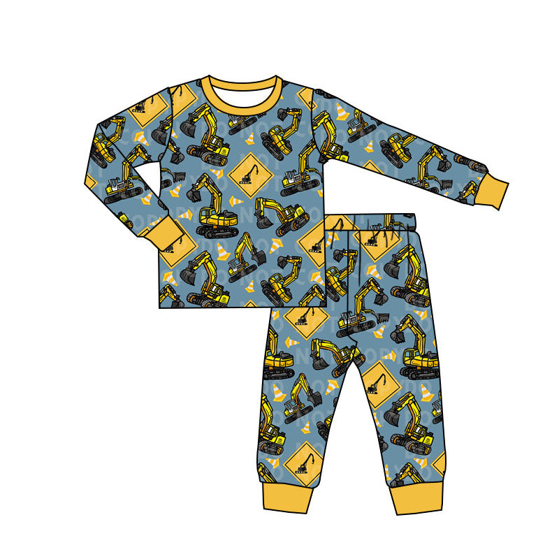 Baby Kids Pajamas Digger Construction Top Pants Pajamas Sets Preorder BLP0802