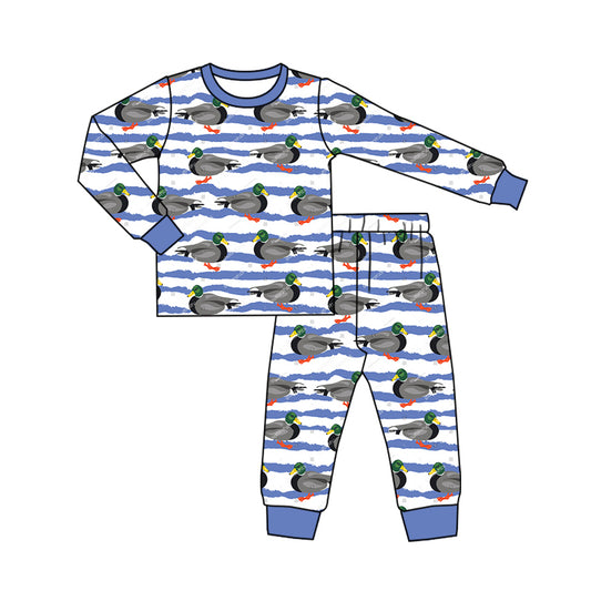 Baby Boys Pajamas Stripes Ducks Top Pants Pajamas Clothes Sets Preorder BLP0806