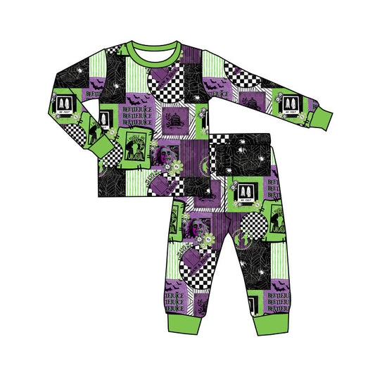 Baby Boys Pajamas Halloween Green Horrible Top Pants Pajamas Sets Preorder BLP0808