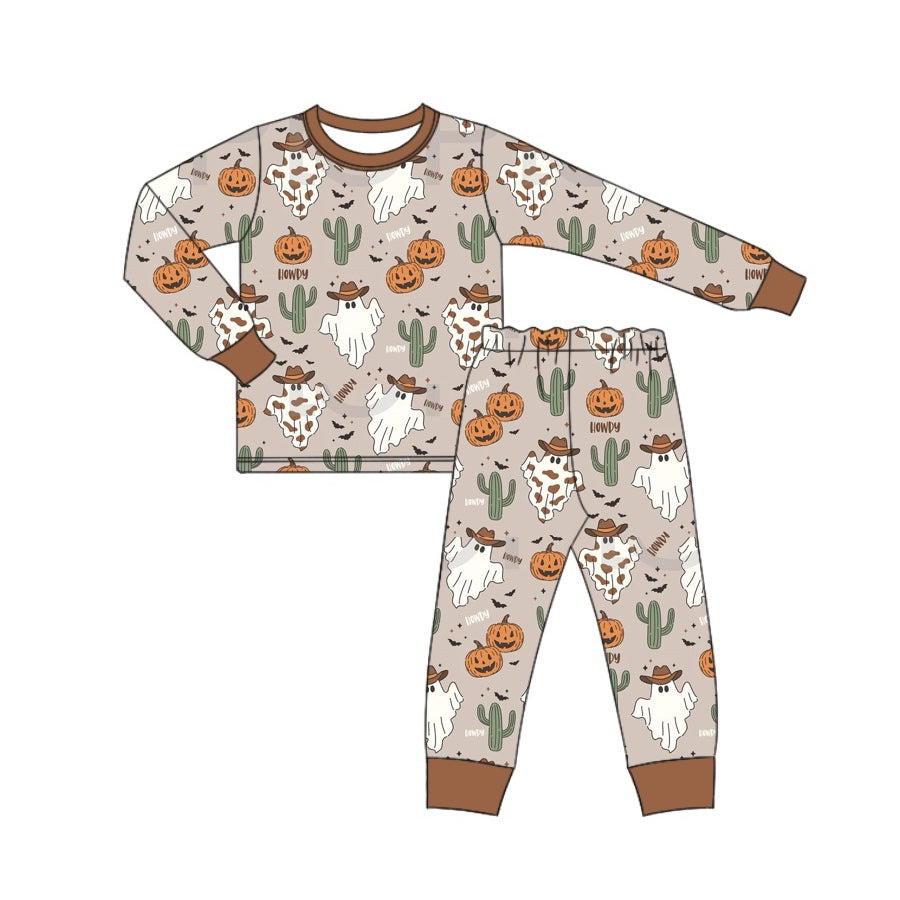 Baby Boys Pajamas Halloween Western Tree Top Pants Pajamas Sets Preorder BLP0816