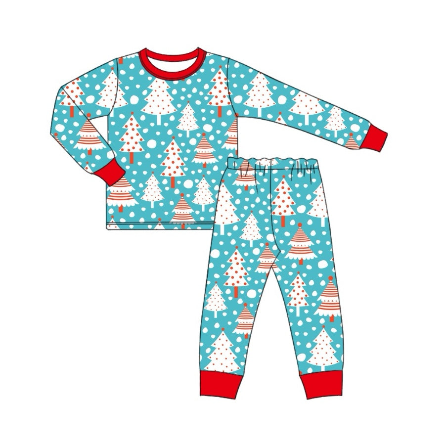 Baby Boys Pajamas Christmas Tree Dots Top Pants Pajamas Sets Preorder BLP0820