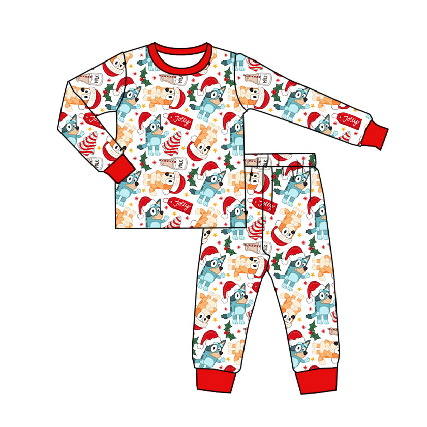 Baby Boys Pajamas Dogs Christmas Tree Cake Top Pants Pajamas Clothes Sets Preorder BLP0821