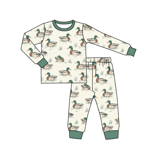 Baby Boys Pajamas Ducks Green Top Pants Pajamas Sets Preorder BLP0833