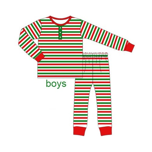 Baby Boys Pajamas Christmas Stripes Top Pants Pajamas Sets Preorder BLP0836