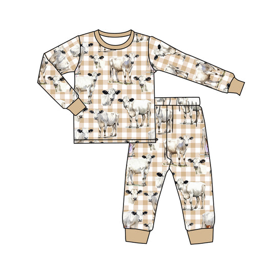 Baby Boys Pajamas Western Farm Cows Top Pants Pajamas Sets Preorder BLP0845