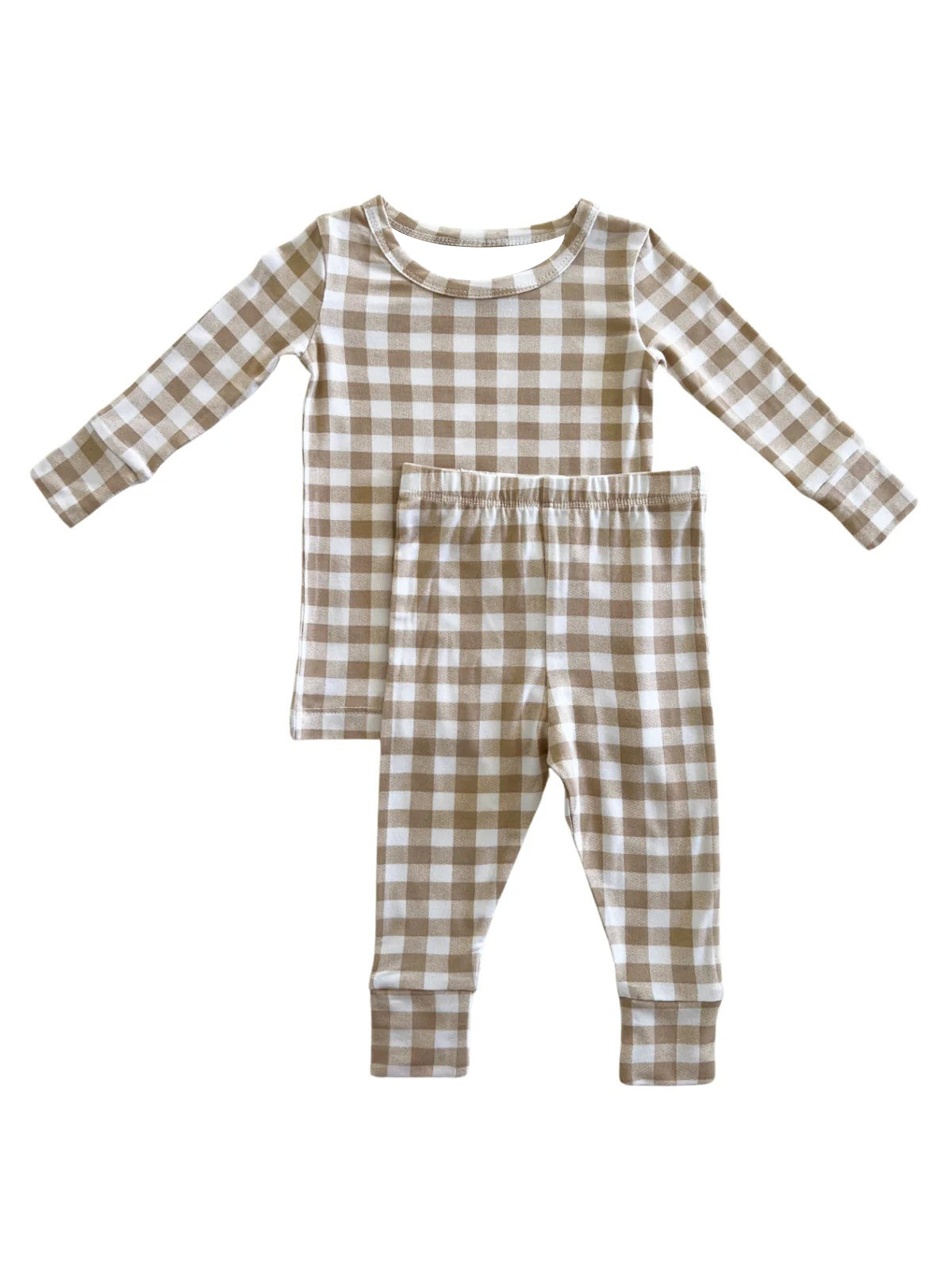 Baby Boys Pajamas Khaki Checkered Top Pants Pajamas Sets Preorder BLP0879