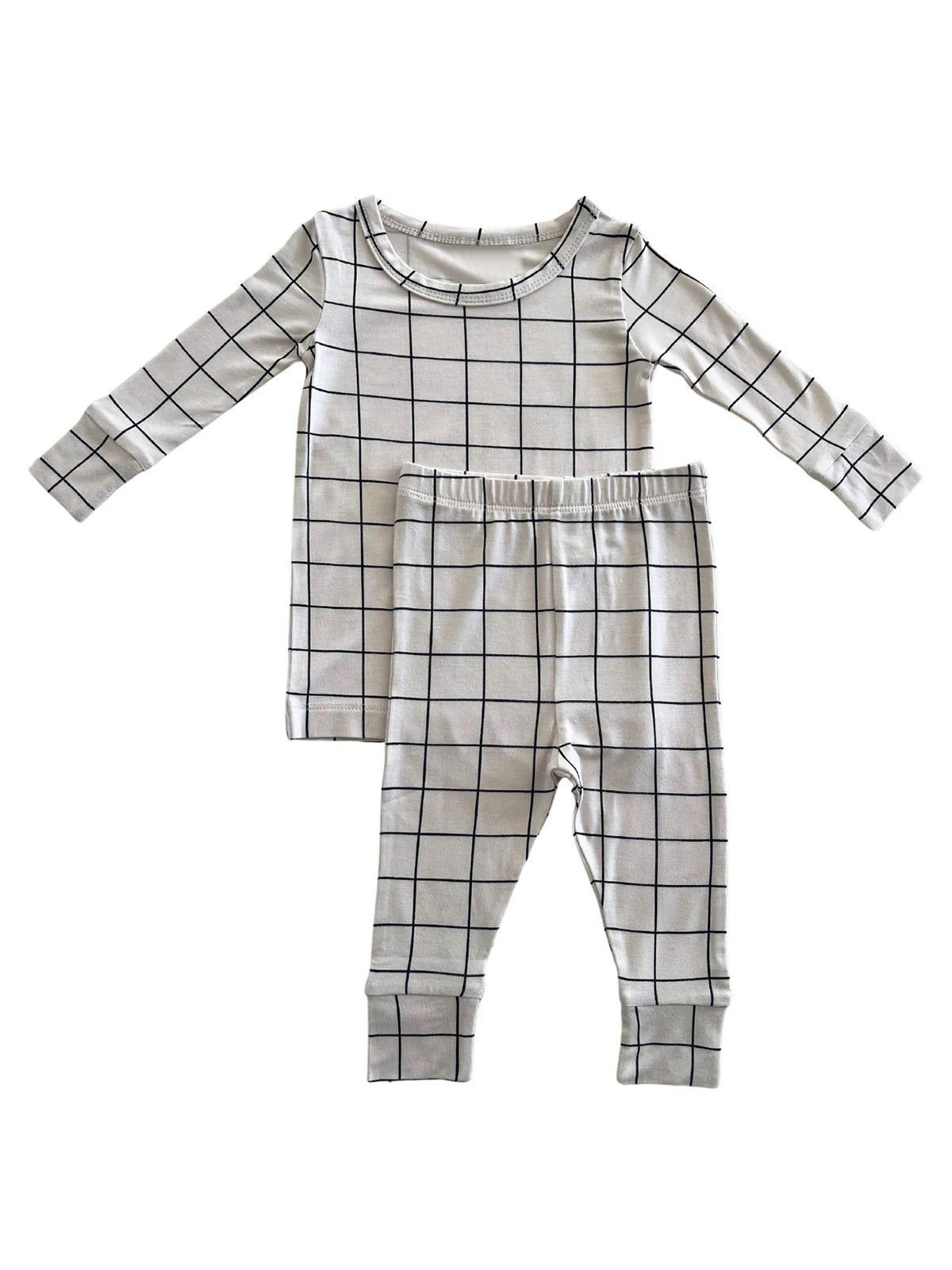 Baby Boys Pajamas White Checkered Top Pants Pajamas Sleepwear Sets Preorder BLP0880