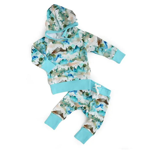 Baby Boys Clothes Blue Mountain Hooded Top Pants Outfits Preorder BLP0891