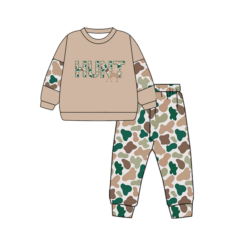 Baby Boys Clothes Hunt Ducks Camo Shirt Pants Sets Preorder BLP0906