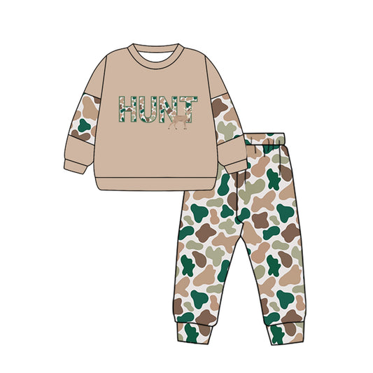 Baby Boys Clothes Hunt Ducks Camo Shirt Pants Sets Preorder BLP0906