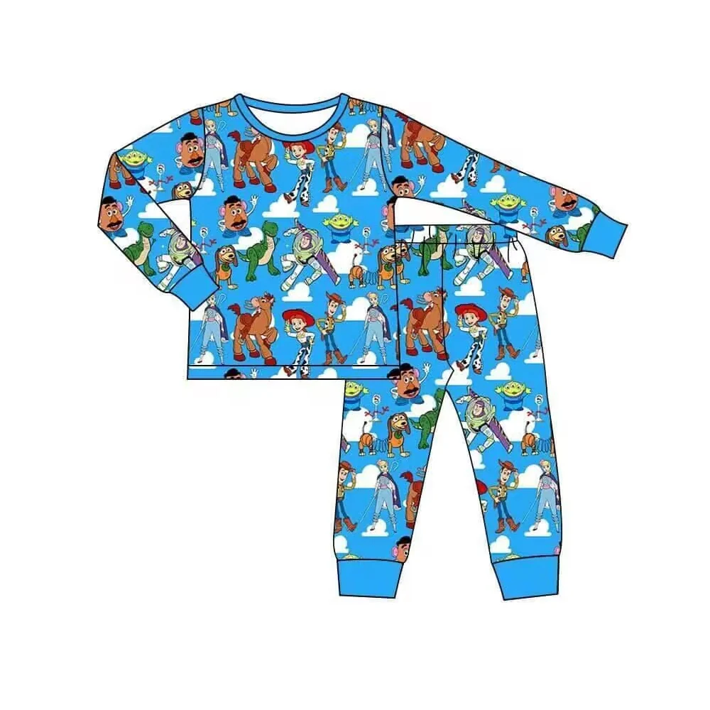 Baby Boys Pajamas Blue Long Sleeve Top Pants Pajamas Sets Preorder BLP0929