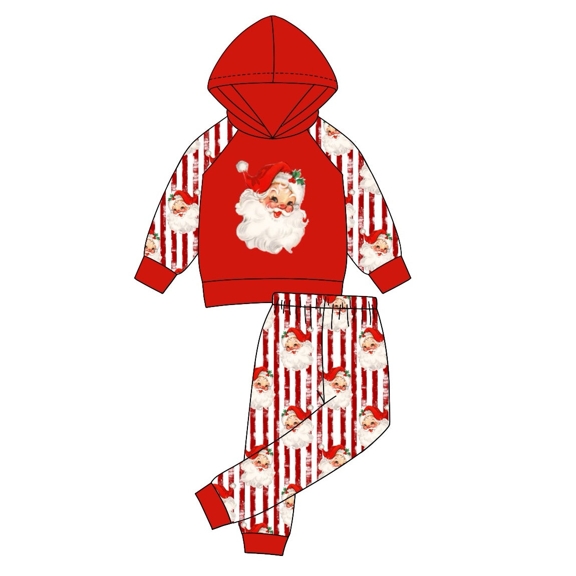 Baby Boys Clothes Christmas Santa Claus Hooded Top Pants Clothes Sets Preorder BLP0931