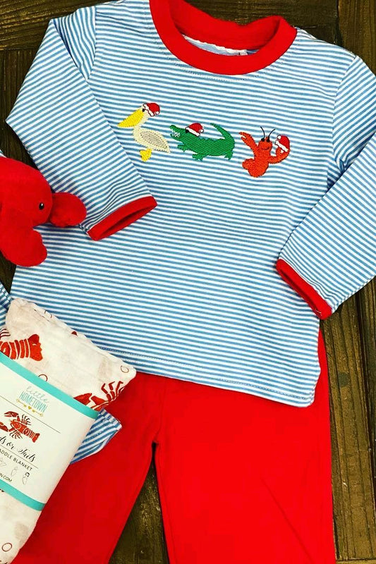 Baby Boys Clothes Christmas Crocodile Shirt Pants Clothes Sets Preorder BLP0938