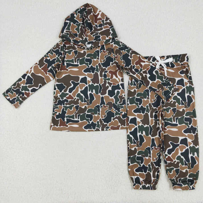 Sibling Baby Boys Camouflage Hooded Top Jogger Pants Outfits Clothes Sets 11.5