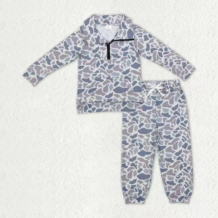 Sibling Baby Boys Camo Zipper Pullover Top Pockets Jogger Pants Southern Clothes Sets 11.5