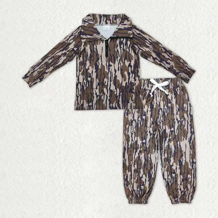 Sibling Baby Boys Camo Zipper Pullover Top Pockets Jogger Pants Southern Clothes Sets 11.5