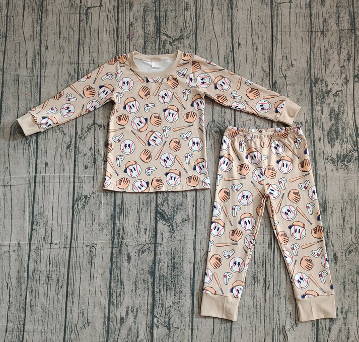 Baby Boys Smile Baseballs Top Pants Team Pajamas Sets Preorder 10.24