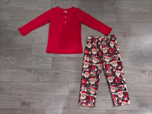 Baby Boys Clothes Red Long Sleeve Button Top Santa Pants Christmas Clothes Set Preorder BLP1513