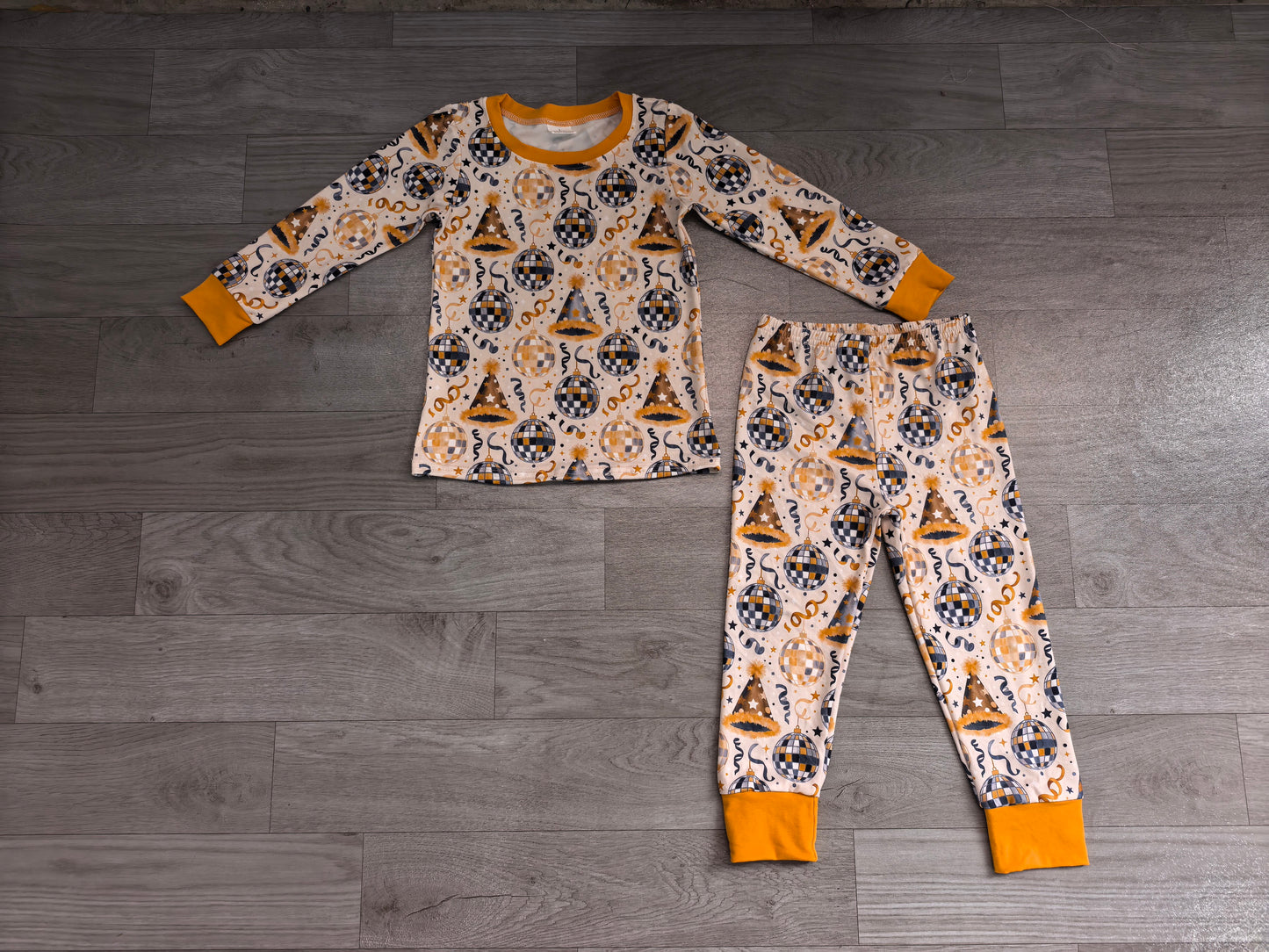 Baby Boys Stars Lights Top Pant Happy New Year Pajamas Sets Preorder BLP1534