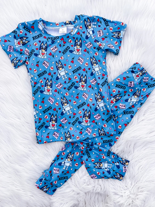 Baby Boys CPajamas Valentines Hearts Dogs Top Pants Pajamas Sets Preorder BSPO0489