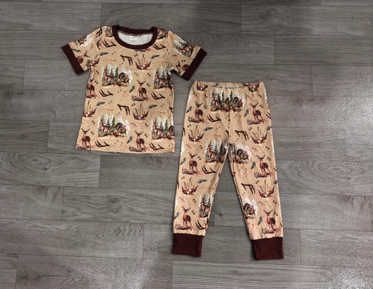 Baby Boys Pajamas Deer Turkey Hunting Top Pants Pajamas Clothes Sets Preorder BSPO0494