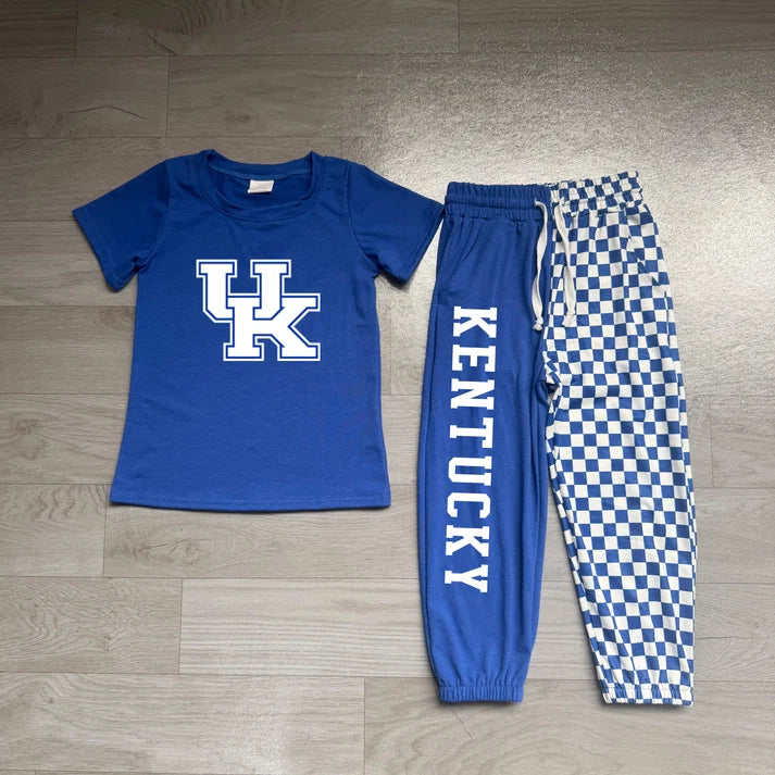 Baby Boys Clothes Vinyl Kentucky Top Pockets Joggers Team Clothes Sets Preorder BSPO0696