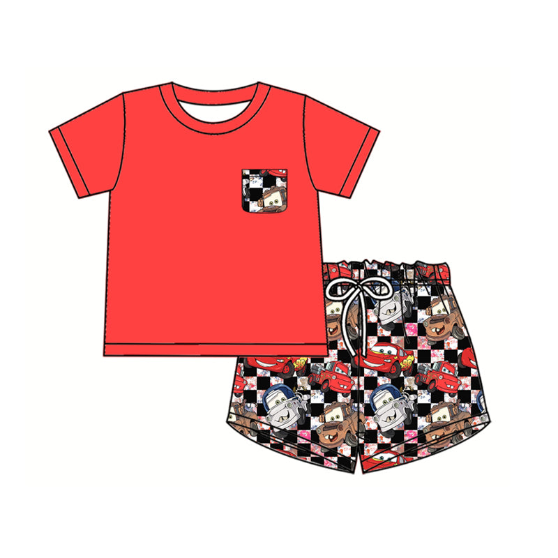 Baby Boys Clothes Pocket Top Black Checkered Cartoon Shorts Sets preorder BSSO1400 3.3