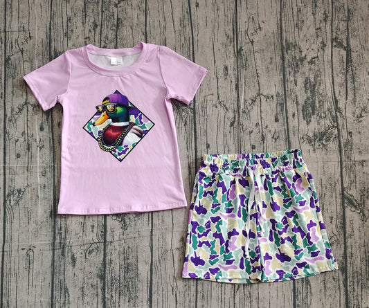 Baby Girls Mardigras Duck Shirts Top Camo Shorts Clothes Sets Preorder 10.24