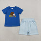 Sibling Baby Boys Girls Embroidery Baseballs Top Short Team Clothes Sets