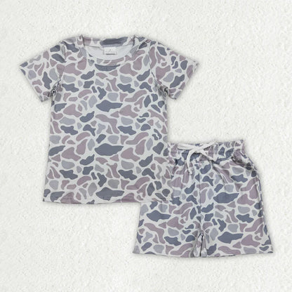 Sibling Clothing Baby Boys Short Sleeve Southern Camo Top Pockets Shorts Pajamas Clothes Sets