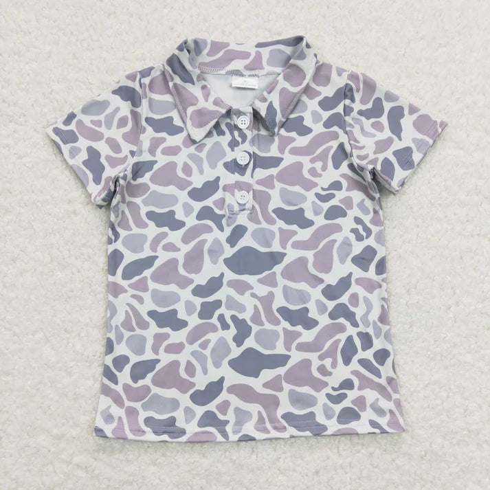 Sibling Baby Boys Short Sleeve Southern Camo Button Polo Shirts Tops