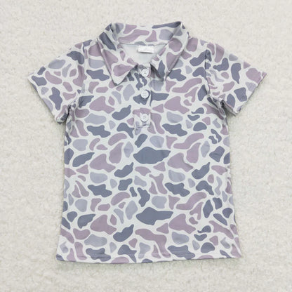 Sibling Baby Boys Short Sleeve Southern Camo Button Polo Shirts Tops