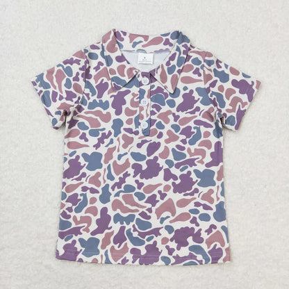 Sibling Baby Boys Short Sleeve Southern Camo Button Polo Shirts Tops
