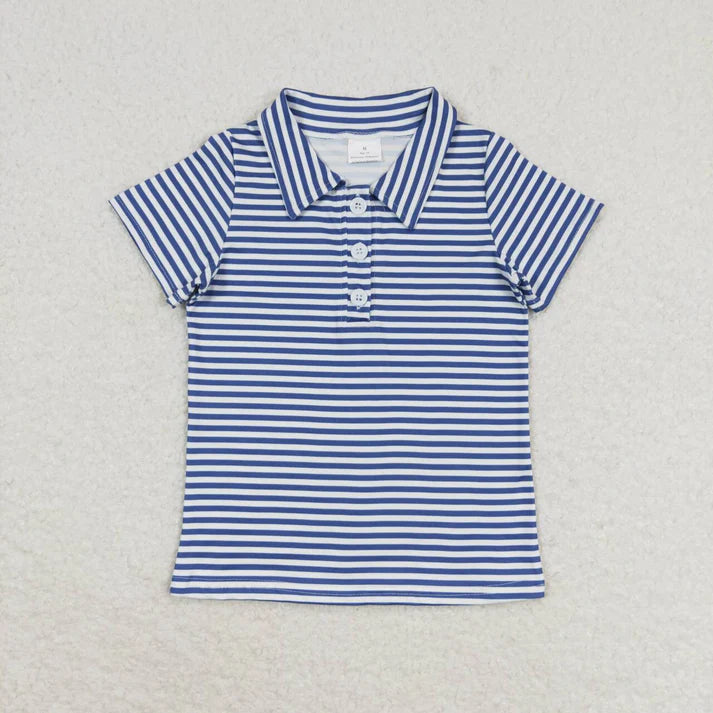 Sibling Baby Boys Short Sleeve Colorful Stripe Button Polo Shirts Tops