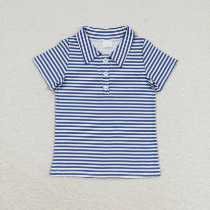Sibling Baby Boys Short Sleeve Colorful Stripe Button Polo Shirts Tops