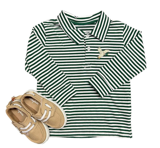 Baby Boys Clothes Stripes Mallard Ducks Long Sleeve Pullovers Tops Preorder BT0825