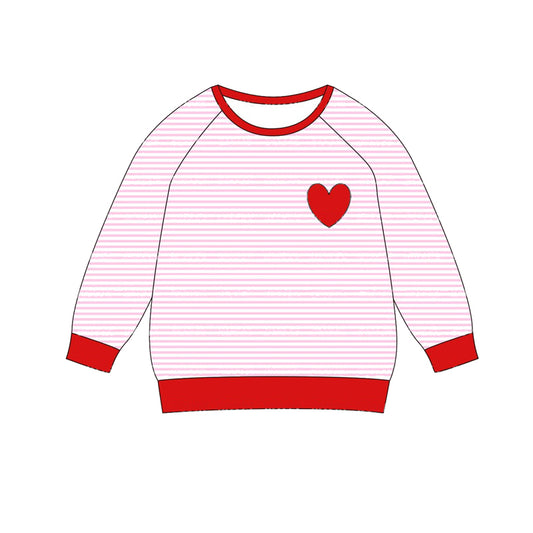 Baby Girls Clothes Tops Pink Stripes Heart Long Sleeve Tee Shirts Tops Preorder BT0866