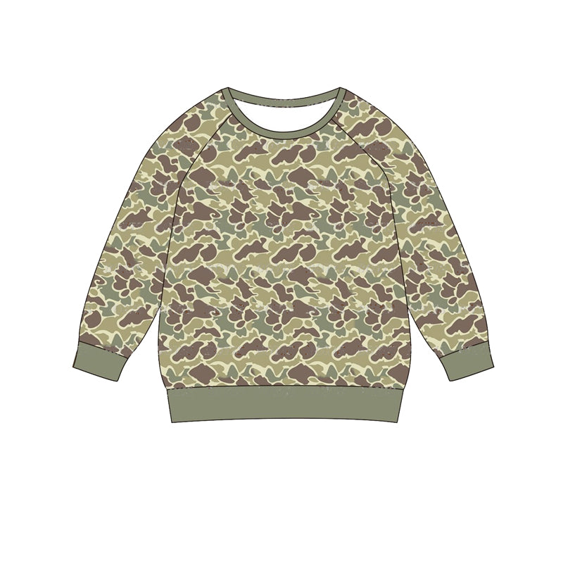 Baby Boys Clothes Tops Green Camo Long Sleeve Tee Shirts Tops Preorder BT0883